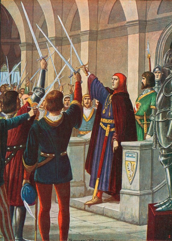 Cangrande della Scala nomeado General da Liga Ghibillini, dezembro de 1318 de Tancredi Scarpelli