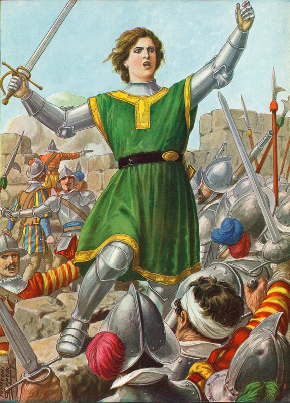 Caterina Sforza lidera a resistência em Forli em 12 de janeiro de 1500 de Tancredi Scarpelli