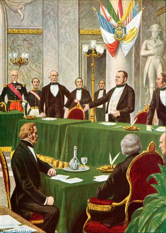 Cavour no Congresso de Paris, 1856 de Tancredi Scarpelli