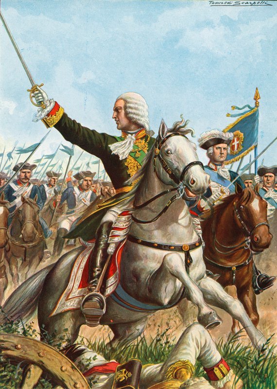 Charles Emmanuel III na batalha de Guastalla em 1734 de Tancredi Scarpelli