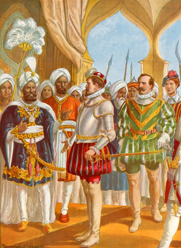 Conversa entre Pietro Álvares Cabral e o rei de Calecute de Tancredi Scarpelli