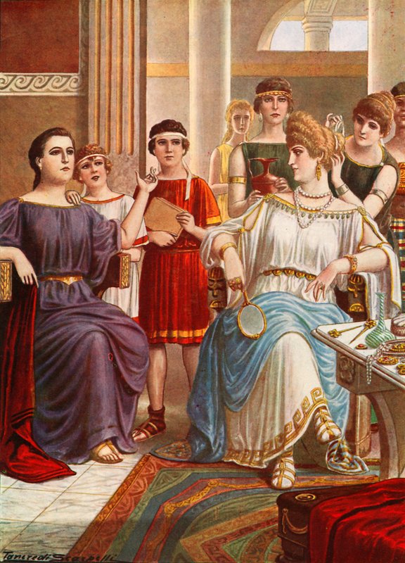 Cornelia, mãe do Gracchi, mostra seus filhos de Tancredi Scarpelli