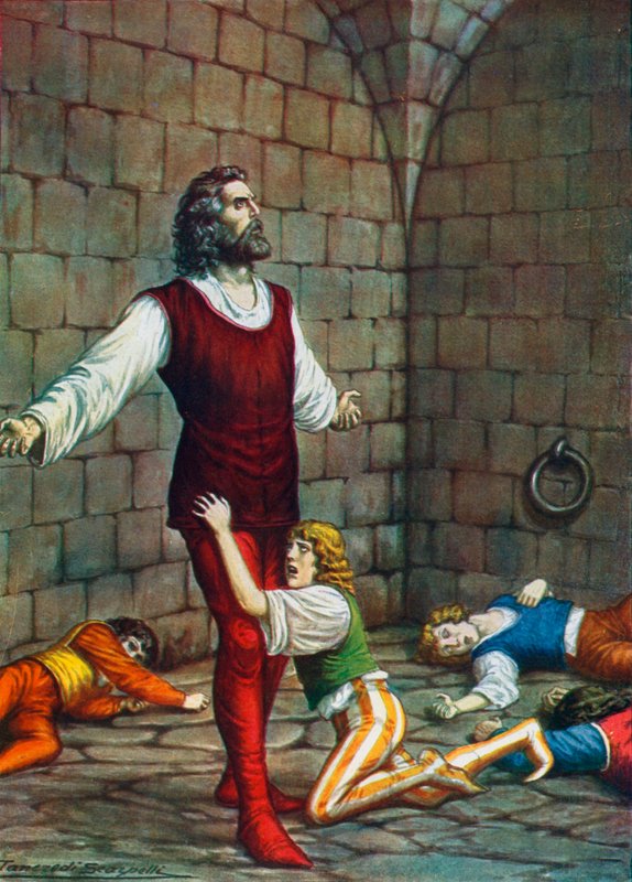 Conde Ugolino della Gherardesca e seus filhos deixaram a fome na Muda de Tancredi Scarpelli
