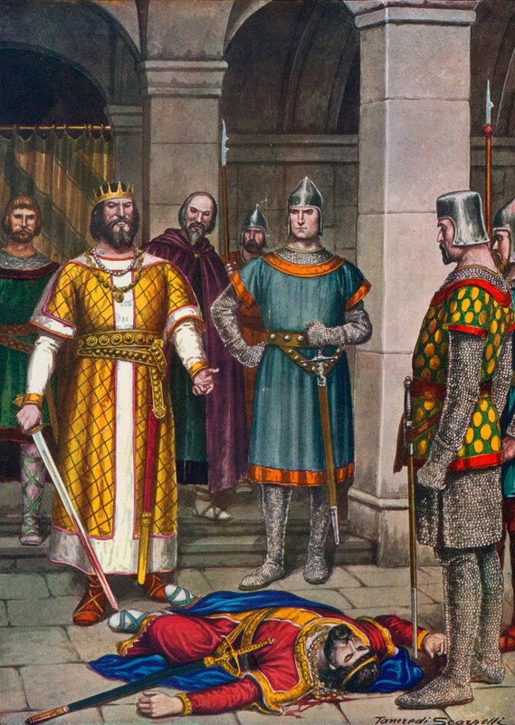 Morte de Odoacro, morto por Teodorico, rei dos ostrogodos de Tancredi Scarpelli