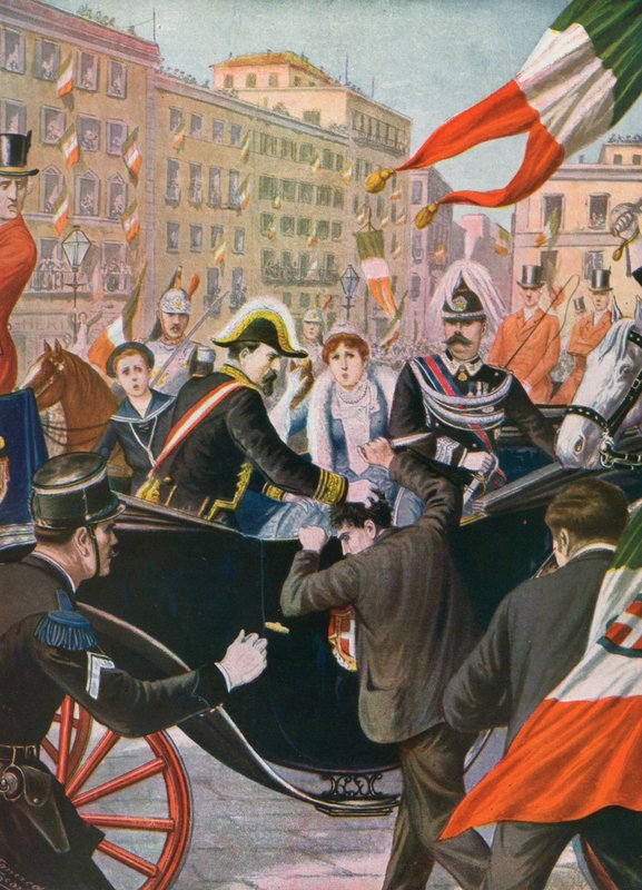 Giovanni Passanante faz um atentado contra a vida do rei Umberto I de Tancredi Scarpelli