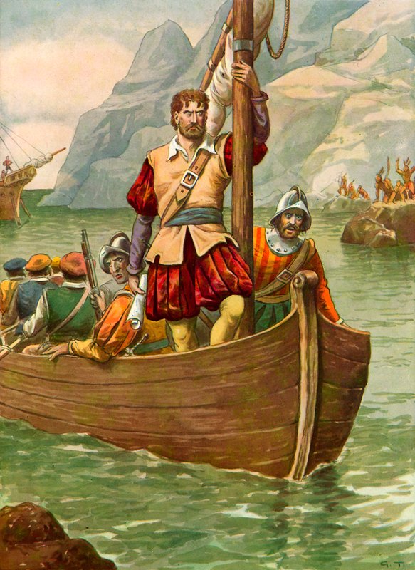 Giovanni da Verrazzano no rio Hudson de Tancredi Scarpelli