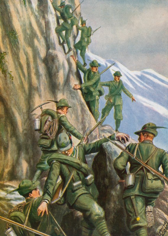 Tropas de montanha italianas heróicas de Tancredi Scarpelli