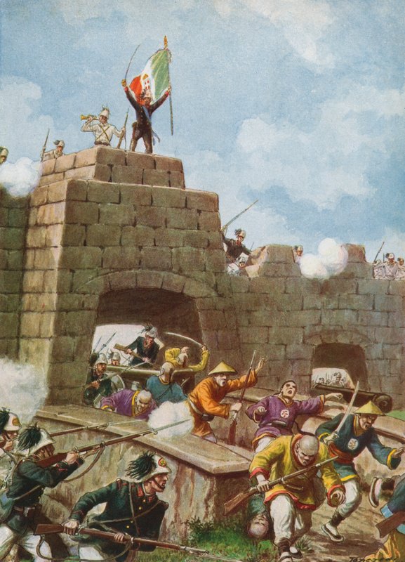 Tropas italianas entrando em Pequim, 1900 de Tancredi Scarpelli