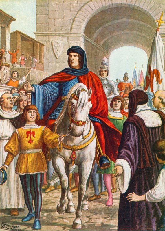 Lorenzo de &39;Medici, tendo feito as pazes com o rei de Nápoles, sendo recebido em Florença em 1480 de Tancredi Scarpelli