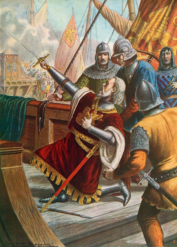 Luciano Doria morto em batalha, 1379 de Tancredi Scarpelli
