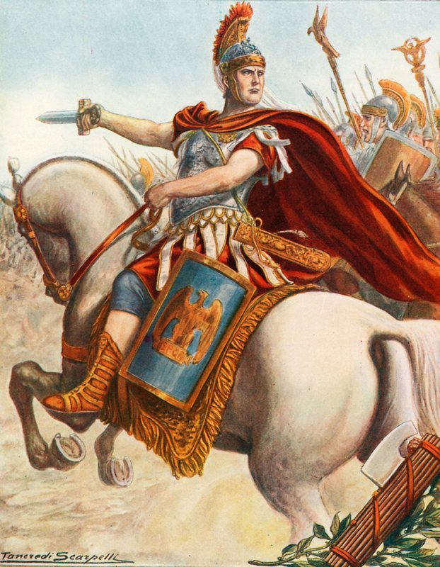 Lucius Cornelius Scipio na batalha de Magnésia de Tancredi Scarpelli