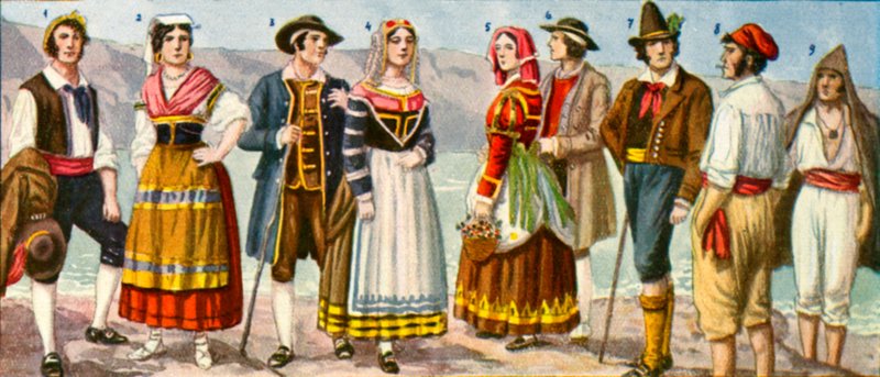 Vestido italiano regional de Tancredi Scarpelli