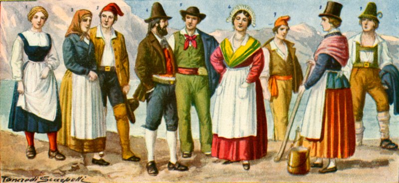 Vestido italiano regional de Tancredi Scarpelli