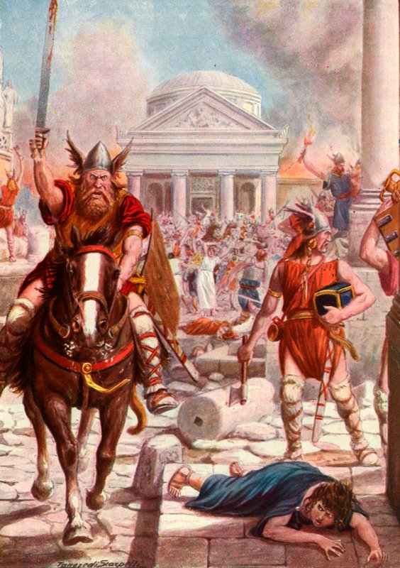 Roma invadida pelos bárbaros de Tancredi Scarpelli
