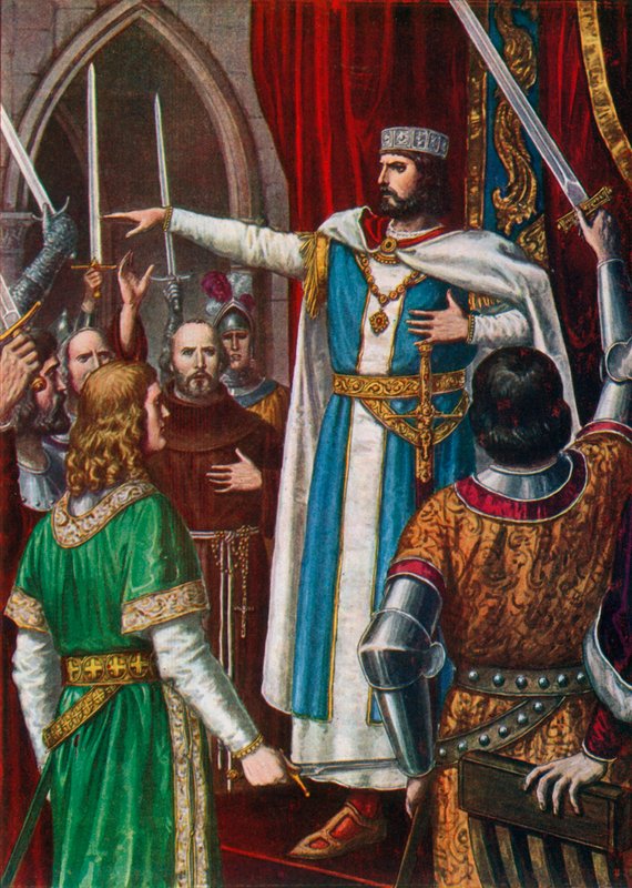 Rudolf II da Borgonha coroou o rei dos lombardos em Pavia, 923 de Tancredi Scarpelli