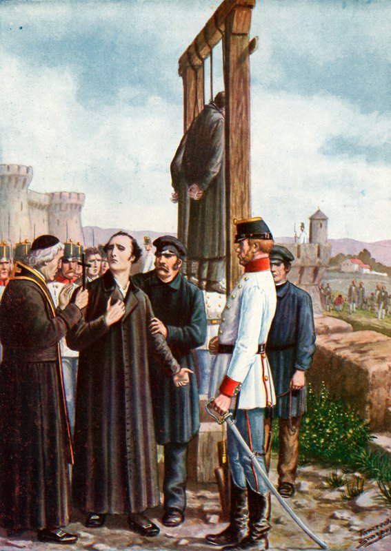 Os Mártires de Belfiore: os últimos momentos de Don Enrico Tazzoli, 1853 de Tancredi Scarpelli