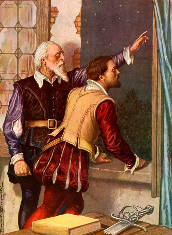 O astrólogo Micer Codro mostra a Vasco Nunez di Balboa a estrela do seu destino. de Tancredi Scarpelli