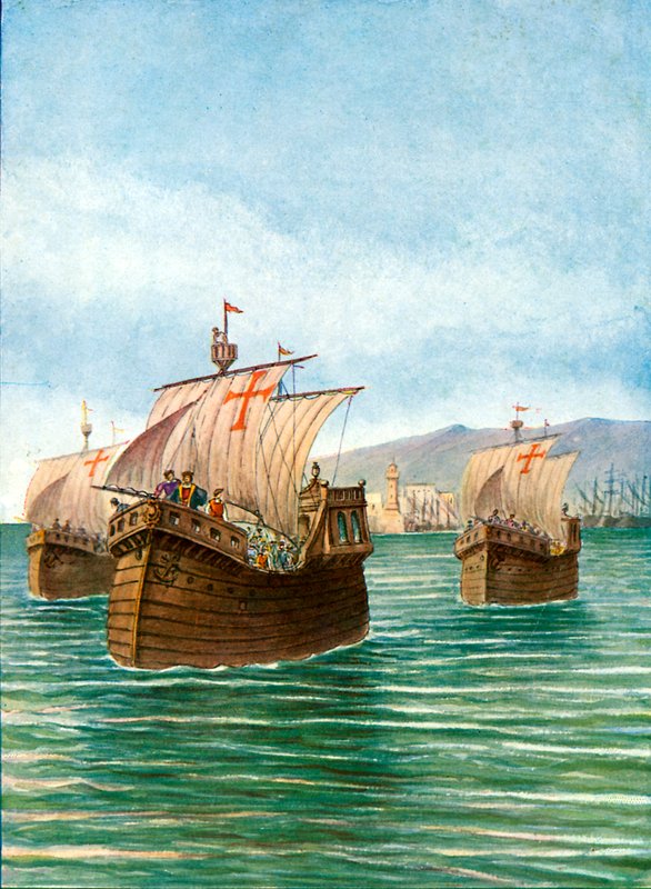 A partida dos três navios de Cristóvão Colombo de Tancredi Scarpelli