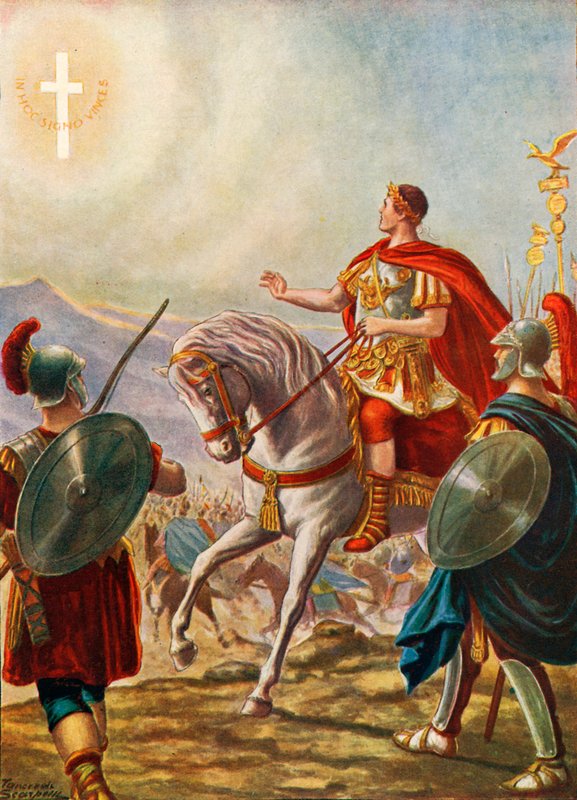 O imperador Constantino vendo o sinal da cruz de Tancredi Scarpelli