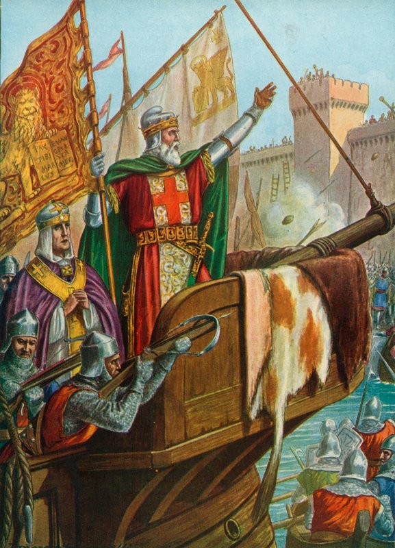 O velho Doge Enrico Dandolo demitindo Constantinopla, 1204 de Tancredi Scarpelli