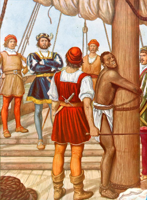 Vasco de Gama chicoteando um traidor de Tancredi Scarpelli