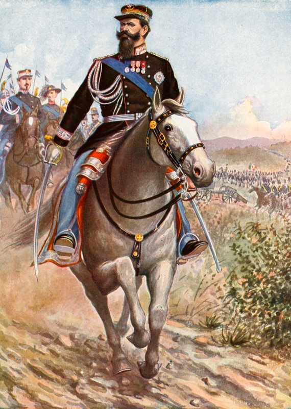 Victor Emmanuel analisa as tropas para a Guerra da Criméia de Tancredi Scarpelli