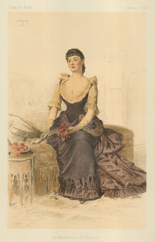 The Marchioness of Tweeddale, 1 de março de 1884, desenho animado da Vanity Fair de Theobald Chartran