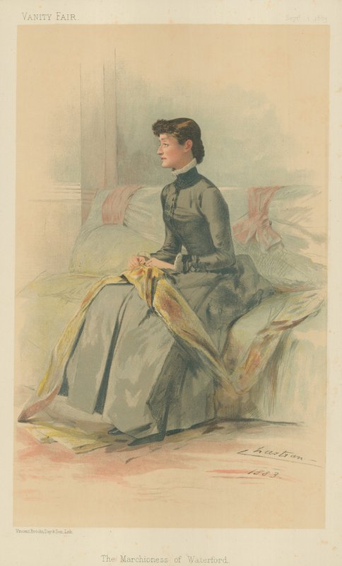 The Marchioness of Waterford, 1 de setembro de 1883, cartoon da Vanity Fair de Theobald Chartran