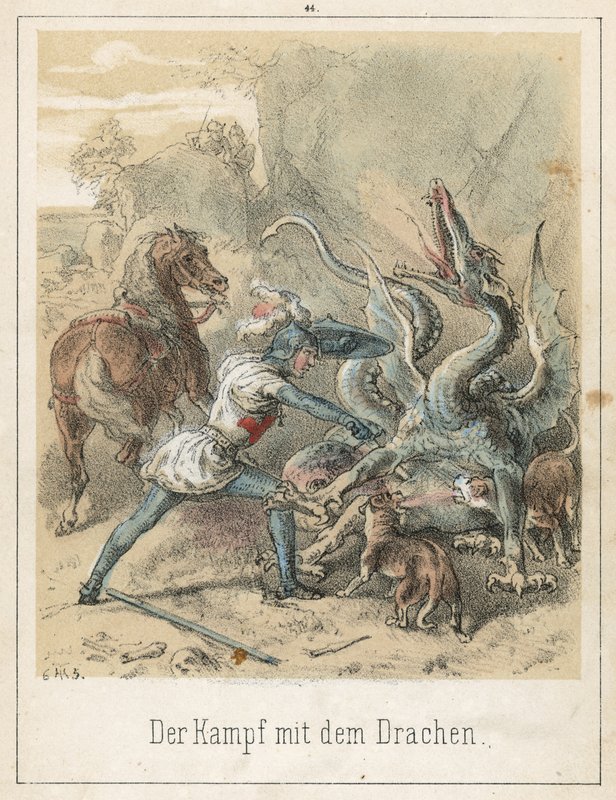 A luta com o dragão de Theodor Hosemann