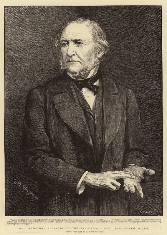 Sr. Gladstone falando sobre a dificuldade do Transvaal, 16 de março de 1883 de Theodore Blake Wirgman