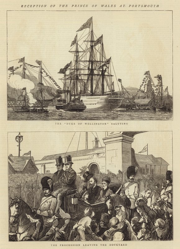 Recepção do Príncipe de Gales em Portsmouth de Theodore Blake Wirgman
