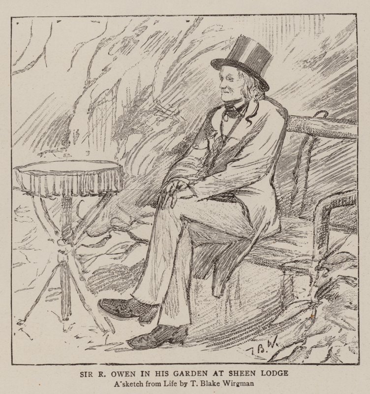 Sir R Owen em seu jardim no Sheen Lodge de Theodore Blake Wirgman