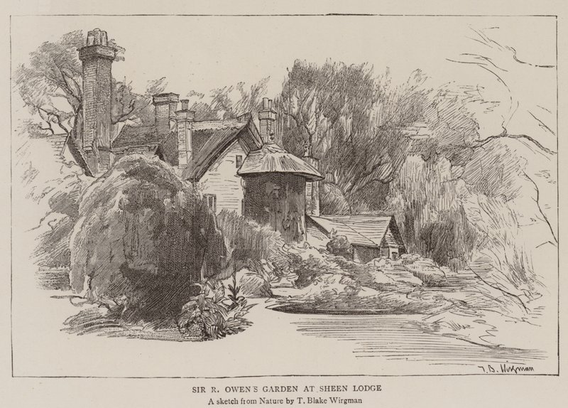 Jardim de Sir R Owen no Sheen Lodge de Theodore Blake Wirgman