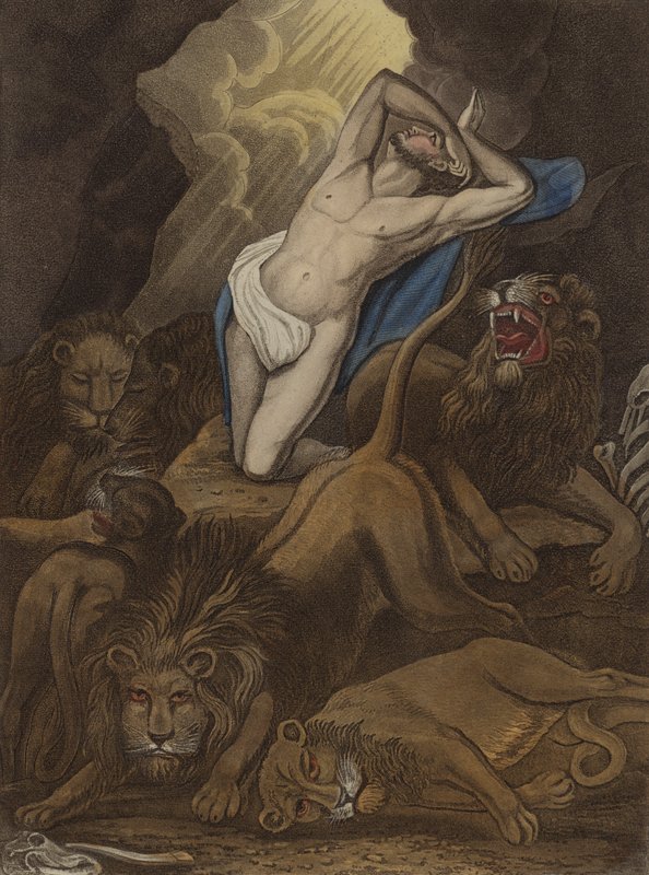 Daniel na cova dos leões (gravura) de Theodore (after) Lane