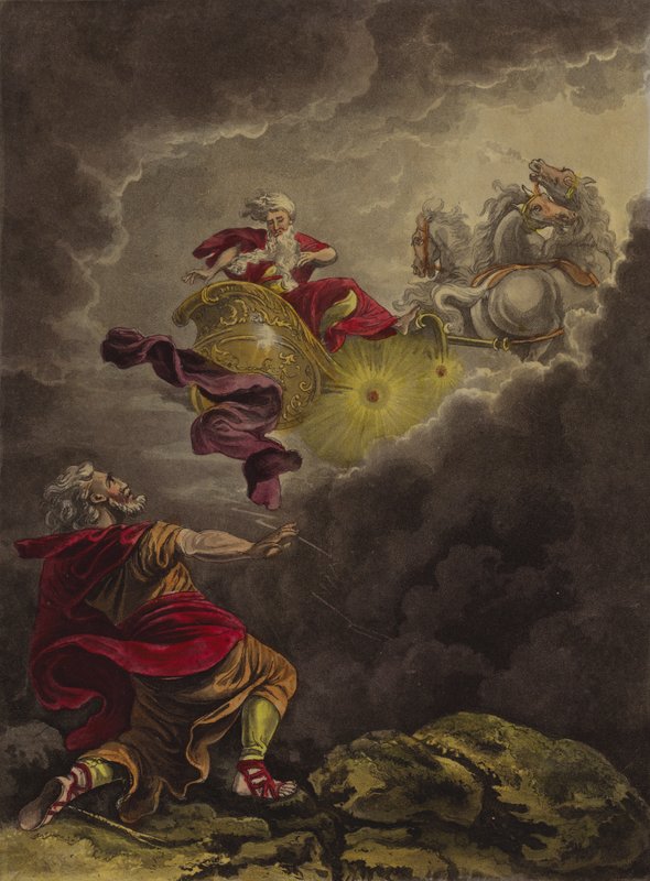 Elijah Levado para o Céu (gravura) de Theodore (after) Lane