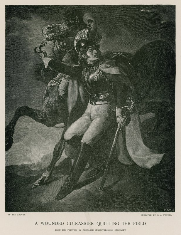 Um cuirassier ferido abandonando o campo de Theodore Gericault