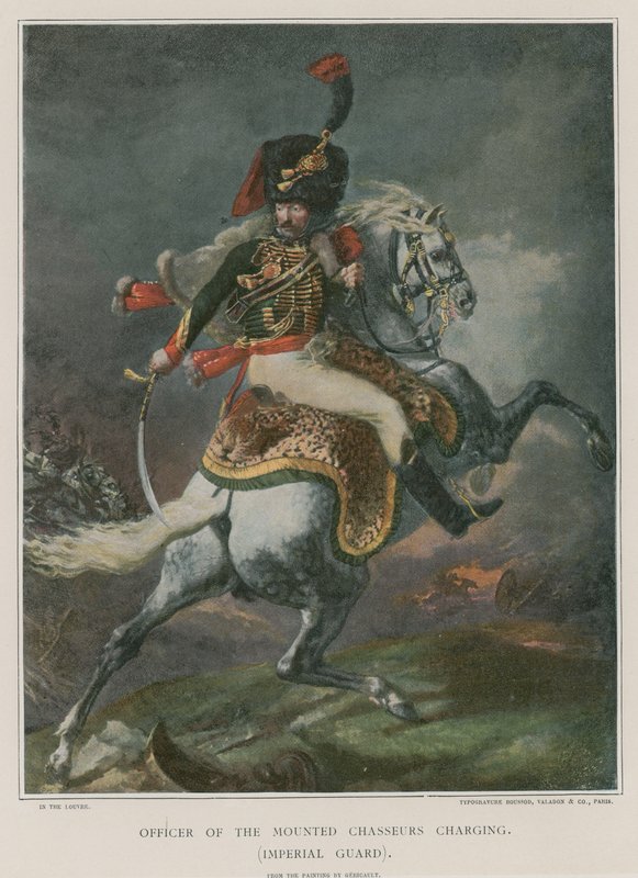 Oficial dos Chasseurs Montados cobrando de Theodore Gericault