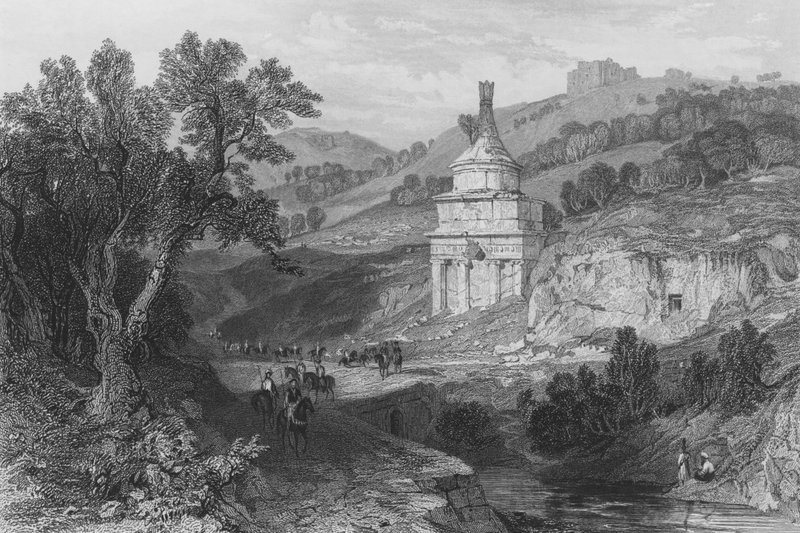 Tumba de Absalão, perto de Jerusalém de Thomas Allom