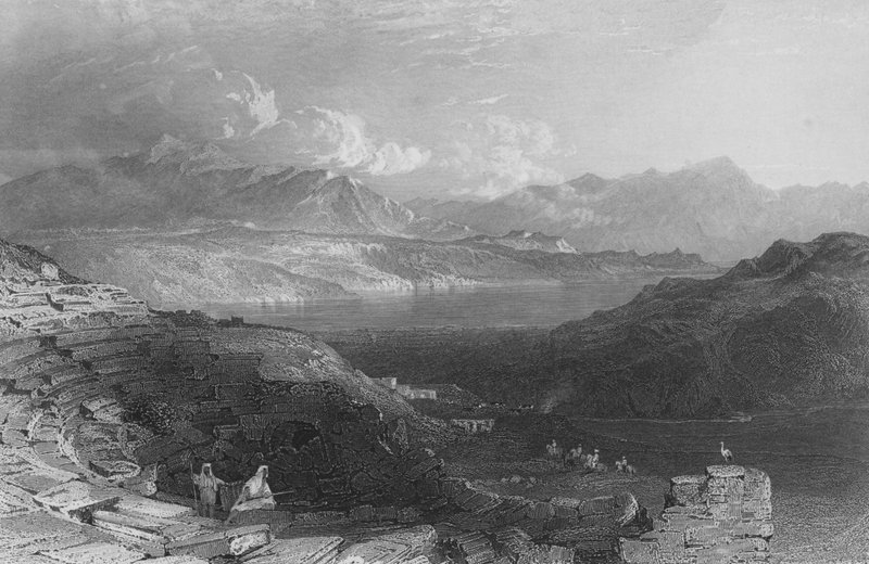Lago de Tiberíades, ou Mar da Galileia de Thomas Allom