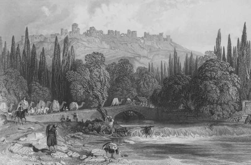 O Castelo de Esmirna, Ásia Menor de Thomas Allom