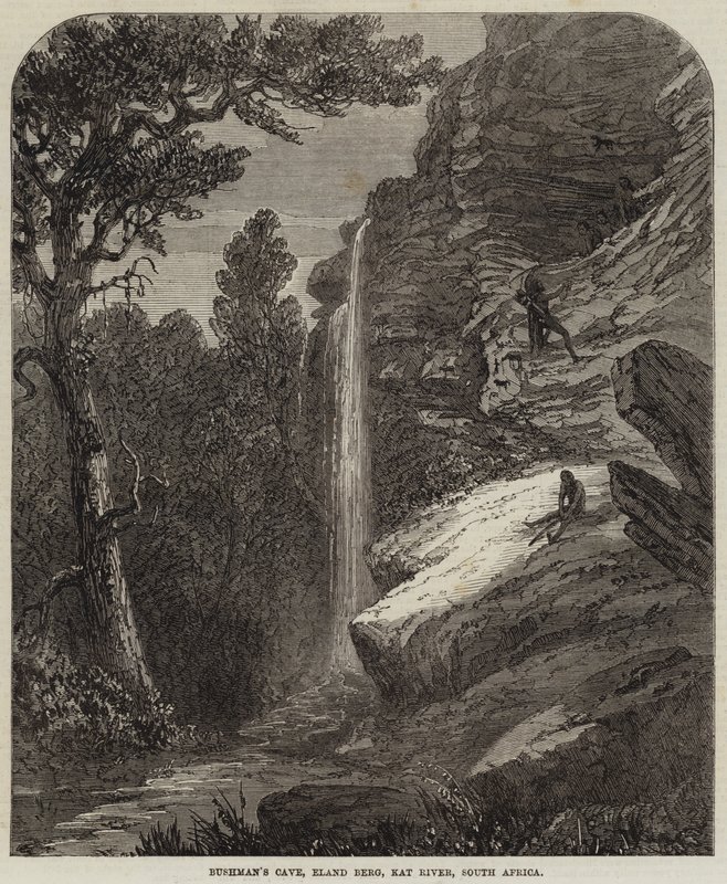 Caverna do bosquímano, Eland Berg, Kat River, África do Sul de Thomas Baines