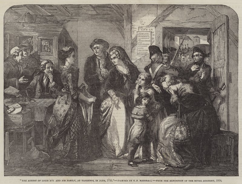 A prisão de Luís XVI e sua família em Varennes de Thomas Falcon Marshall