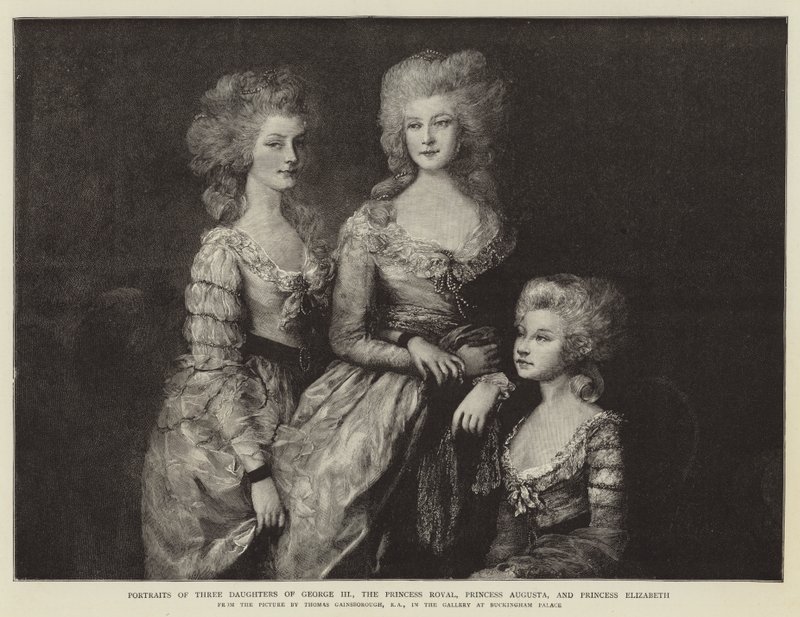Retratos de Três Filhas de Jorge III, Princesa Real, Princesa Augusta e Princesa Isabel de Thomas Gainsborough