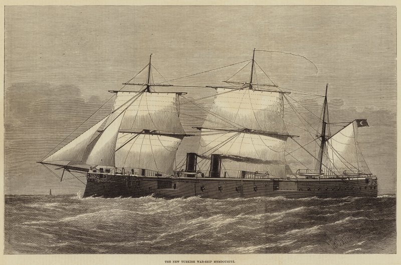 O novo navio de guerra turco Memdouhiye de Thomas Goldsworth Dutton