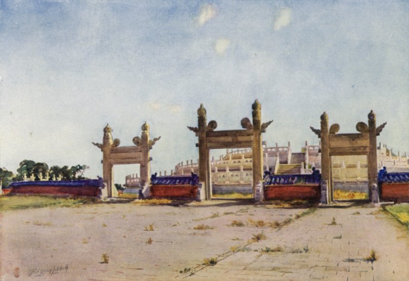 Pequim, o Templo do Céu, o Altar Sacrificial de Thomas Hodgson Liddell