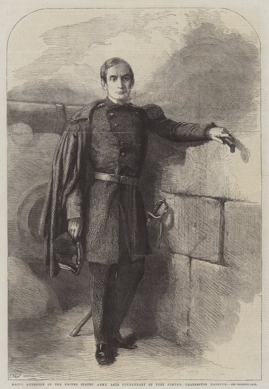 Major Anderson do Exército dos Estados Unidos, Comandante do Forte Sumter, Porto de Charleston de Thomas Nast