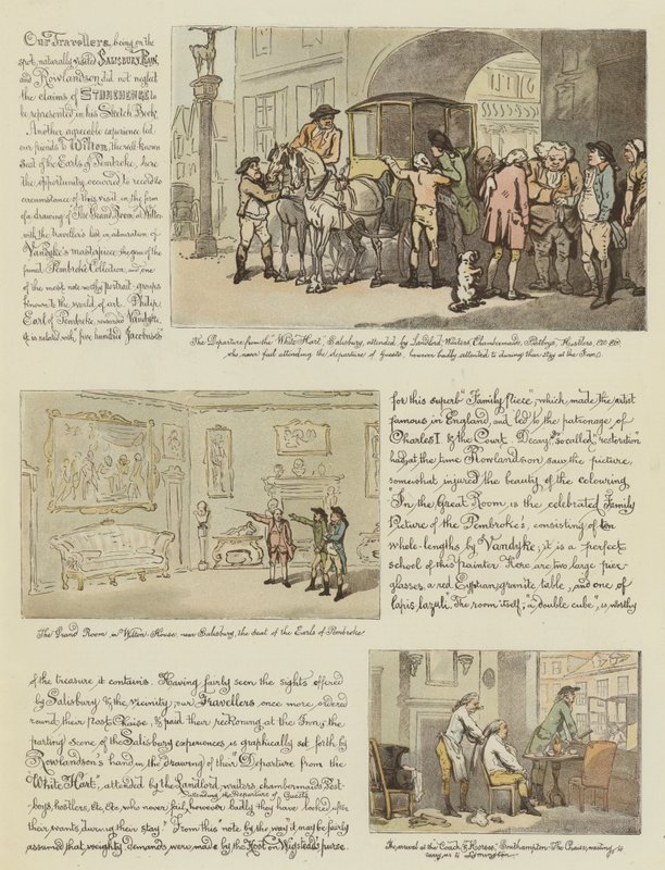 Excursão de Rowlandson em um Poste Chaise, 1782 (chromolitho) de Thomas Rowlandson