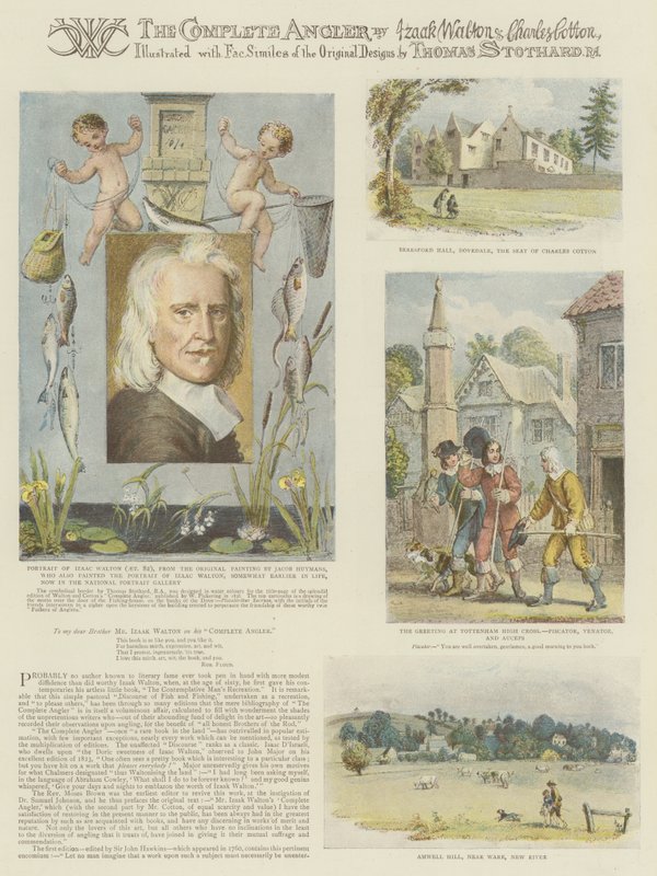 O pescador completo, por Izaak Walton e Charles Cotton (cromolitho) de Thomas Stothard