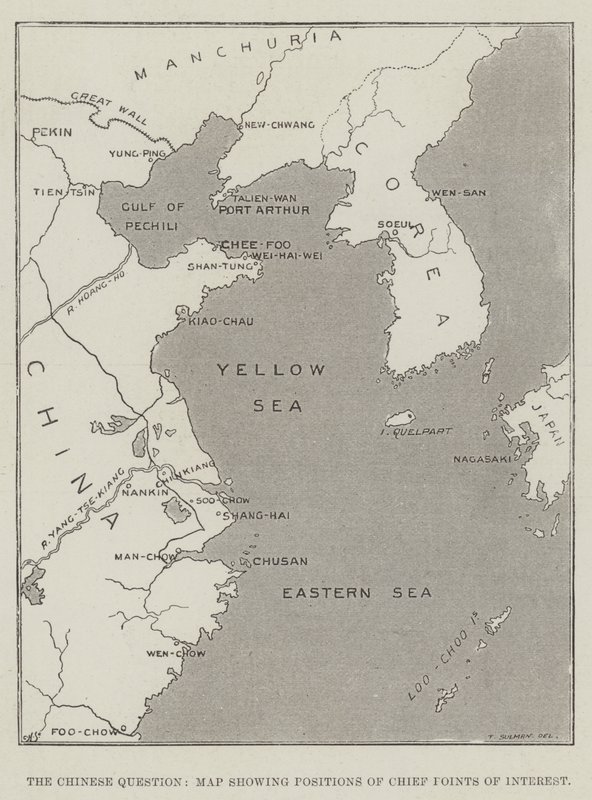 A Questão Chinesa, Mapa mostrando Posições dos Principais Pontos de Interesse de Thomas Sulman