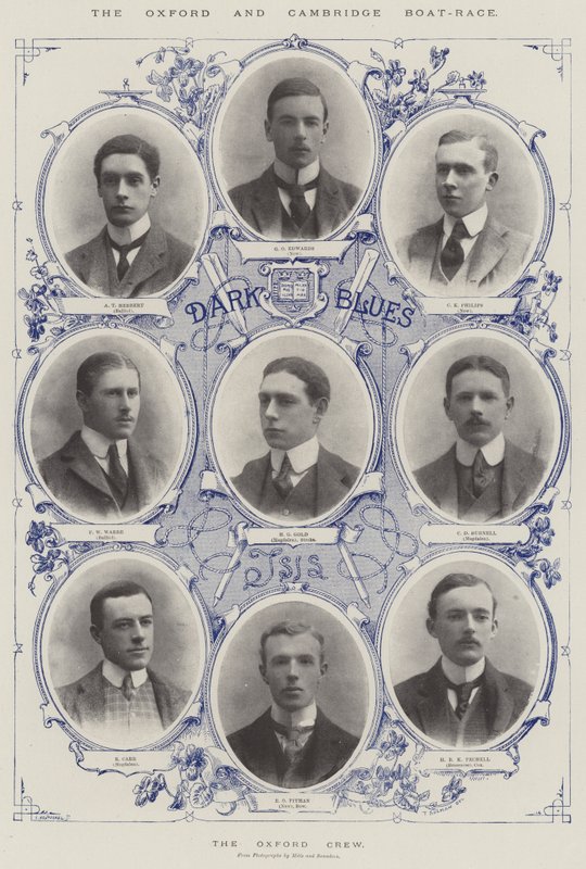 A Oxford e Cambridge Boat-Race, a tripulação de Oxford de Thomas Sulman